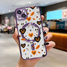 Ucuc iPhone 14 Plus Uyumlu Şeffaf Arka Yüzeyli Manyetik Darbeye Dayanıklı Silikon Kılıf