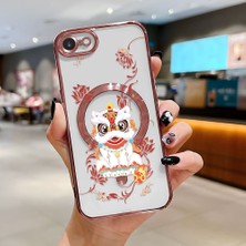 Ucuc iPhone 7/8/se 2020 2022 Uyumlu Şeffaf Arka Yüzeyli Manyetik Darbeye Dayanıklı Silikon Kılıf