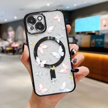 Ucuc iPhone 15 Uyumlu Şeffaf Arka Yüzeyli Manyetik Darbeye Dayanıklı Silikon Kılıf