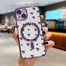 Ucuc iPhone 14 Uyumlu Şeffaf Arka Yüzeyli Manyetik Darbeye Dayanıklı Silikon Kılıf