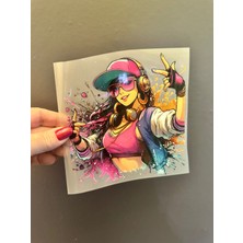 Gönülden Tasarım Ütü Ile Yapışan Kız Görselli Transfer Baskı Arma 15X15 cm