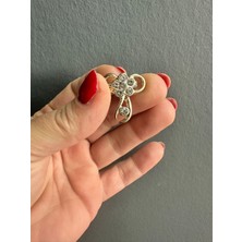 Gönülden Tasarım Zirkon Taşlı Çiçek Broş Yaka Iğnesi 2 cm