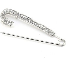 Chance Gift Gümüş Kaplama Kristal Taşlı Iskoç Iğnesi Broş Elbise Abiye Broşu