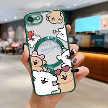 Ucuc iPhone 7/8/se 2020 2022 Uyumlu Şeffaf Arka Yüzeyli Manyetik Darbeye Dayanıklı Silikon Kılıf