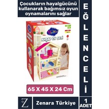 Feyza Design Eğlenceli Ahşap Çocuk Oyun Evi - 3 Katlı ve El Yapımı