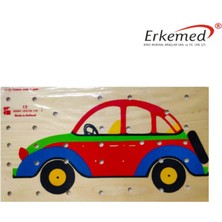 Feyza Design Çocuklar Için Araba Figürlü Eğitici Bağlama Oyuncağı