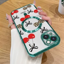 Ucuc iPhone 14 Plus Uyumlu Şeffaf Arka Yüzeyli Manyetik Darbeye Dayanıklı Silikon Kılıf