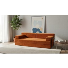 Defne Aktivite Koltuğu Kanepe Koltuk Yataklı Kanepe Üçlü Koltuk Fitilli Kadife Üçlü Kanepe (Kremit) (90X200CM)
