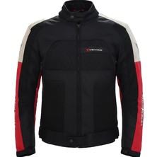 Venom Motosiklet Mont 4 Mevsim Dynamic Açık Gri-Kırmızı Motorcu Montu