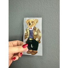 Gönülden Tasarım Ütü Ile Yapışan Ayı Transfer Baskı Arma 13X5 cm