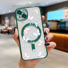 Ucuc iPhone 15 Plus Uyumlu Şeffaf Arka Yüzeyli Manyetik Darbeye Dayanıklı Silikon Kılıf