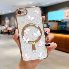 Ucuc iPhone 7/8/se 2020 2022 Uyumlu Şeffaf Arka Yüzeyli Manyetik Darbeye Dayanıklı Silikon Kılıf