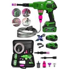 Moonshop Japan 999 Vf 20 Ah 100 Bar Kömürsüz Şarjlı Oto Yıkama Makinesi Çift Akülü Bahçe Yıkama Makinasi