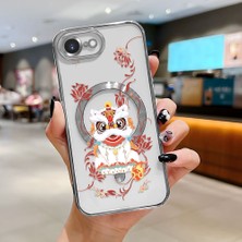 Ucuc iPhone 16E Uyumlu Şeffaf Arka Yüzeyli Manyetik Darbeye Dayanıklı Silikon Kılıf