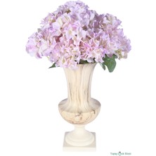 Yapay Çiçek Sitesi Geniş Yapraklı Yapay Ortanca Demeti 5 Dal 40 cm Lila