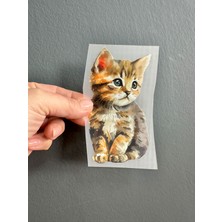 Gönülden Tasarım Ütü Ile Yapışan Kedi Transfer Baskı Arma 12X7 cm