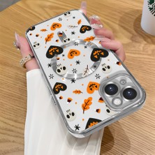 Ucuc iPhone 14 Plus Uyumlu Şeffaf Arka Yüzeyli Manyetik Darbeye Dayanıklı Silikon Kılıf