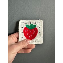 Gönülden Tasarım Triko Çilek Cep Arma Dikiş Aplike 9x9 cm