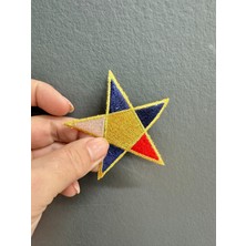 Gönülden Tasarım Ütü Ile Yapışan Yıldız Arma Dikiş Aplike 8x8 cm