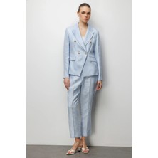 Ekol Süs Metal Düğmeli Dar Paça Pantolon  1032