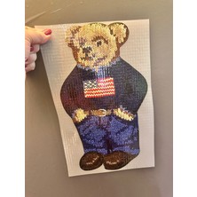 Gönülden Tasarım Ütü Ile Yapışan Ayı Transfer Baskı Arma 25X13 cm