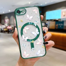 Ucuc iPhone 7/8/se 2020 2022 Uyumlu Şeffaf Arka Yüzeyli Manyetik Darbeye Dayanıklı Silikon Kılıf