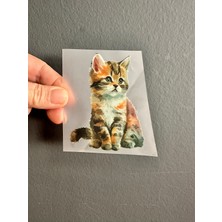 Gönülden Tasarım Ütü Ile Yapışan Kedi Transfer Baskı Arma 9x8 cm