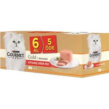 Purina Gourmet Gold 6 x 85 G Kıyılmış Sığır Etli Yetişkin Kedi Konserve Maması Premium Kalite