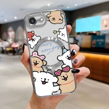 Ucuc iPhone 16E Uyumlu Şeffaf Arka Yüzeyli Manyetik Darbeye Dayanıklı Silikon Kılıf