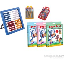 Ark Sayı Boncuğu + Fasülye + Çubuk İkili Paket Renkli Kırtasiye Ürünü Türkiye Menşeli