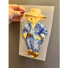 Gönülden Tasarım Ütü Ile Yapışan Ayı Transfer Baskı Arma 25X13 cm