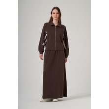 Nuss 1096 Kolları Çift Band Detaylı Ceket Etek Takım