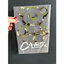 Gönülden Tasarım Ütü Ile Yapışan Kamuflaj Ayı Transfer Baskı Arma 29X17 cm