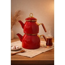 Pr Home Red Rose Model Emaye Çaydanlık