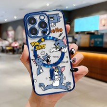 Ucuc iPhone 15 Pro Uyumlu Şeffaf Arka Yüzeyli Manyetik Darbeye Dayanıklı Silikon Kılıf