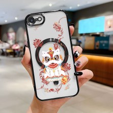 Ucuc iPhone 7/8/se 2020 2022 Uyumlu Şeffaf Arka Yüzeyli Manyetik Darbeye Dayanıklı Silikon Kılıf