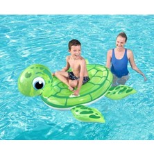 Toha Bestway Şişme Kaplumbağa Deniz Yatağı 136X131 cm Tutmalı Çocuk Havuz Oyuncağı 3+ Yaş