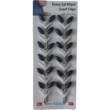 Gül Eşarp Şal Klipsi Kadınlar İçin Siyah Metal ve Plastik Materyal ile Zarif Tasarım