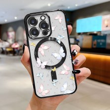 Ucuc iPhone 16 Pro Uyumlu Şeffaf Arka Yüzeyli Manyetik Darbeye Dayanıklı Silikon Kılıf