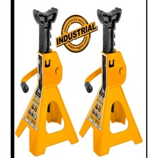 Moonshop Pro Alman 3TON-3000KG Kaymaz Kilitleme Özelikli Korumalı 3 Ton Kriko Standı Araç Altı Sehpa 2 Li Set