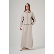 Nuss 1096 Kolları Çift Band Detaylı Ceket Etek Takım