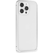 Aesco Mey Ithalat®  iPhone 15 Pro Max Metal Bumper Mat Kapak - Gümüş