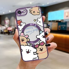 Ucuc iPhone 7/8/se 2020 2022 Uyumlu Şeffaf Arka Yüzeyli Manyetik Darbeye Dayanıklı Silikon Kılıf