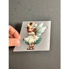 Gönülden Tasarım Ütü Ile Yapışan Melek Kız Transfer Baskı Arma 8x6 cm