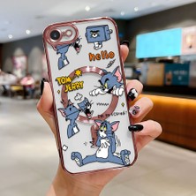 Ucuc iPhone 7/8/se 2020 2022 Uyumlu Şeffaf Arka Yüzeyli Manyetik Darbeye Dayanıklı Silikon Kılıf