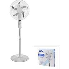 Ethab Ticaret 18 Inc 45 cm Kumandalı  Sanayi Tipi Ayaklı Vantilatör 5-Metal Pervane 3-Kademe Hız 65W Y:137CM