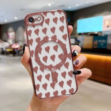 Ucuc iPhone 7/8/se 2020 2022 Uyumlu Şeffaf Arka Yüzeyli Manyetik Darbeye Dayanıklı Silikon Kılıf
