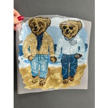Gönülden Tasarım Ütü Ile Yapışan Ayı Arkadaşlar Transfer Baskı Arma 25X25 cm