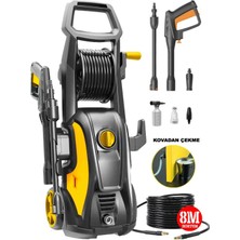 Moonshop Pro Seri 150BAR Musluk ve Kovadan Çekme Yüksek Basınçlı Oto Yıkama Makinesi 8 Metre Hortum