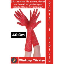Wintoup #partieldiveni Balo Parti Halloween Cosplay Dans Gösteri Davet Şık Estetik Dantelli Eldiven 40 cm